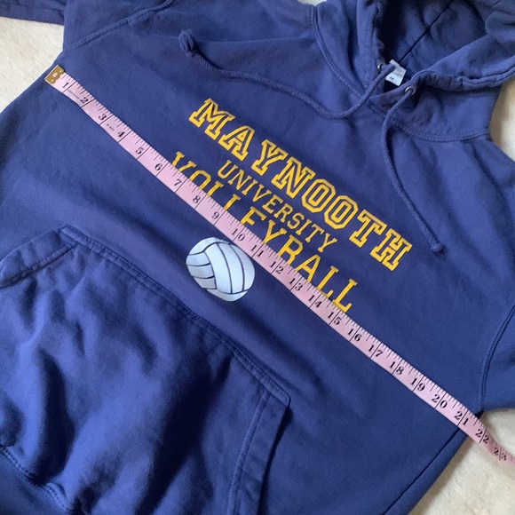 RARE Men's MAYNOOTH University IRELAND VOLLEYBALL Navy Hoodie Sweatshirt - Picture 9 of 10